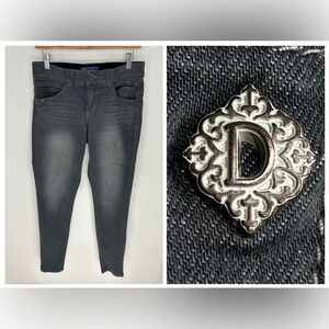 Democracy Ab Solution‎ Jeans Size 6 Gray Denim Dark Wash Elastic Waist 30x30